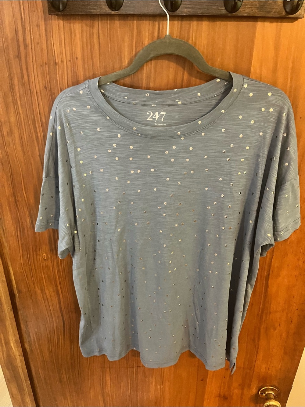 Maurice’s  Slate Blue Short-Sleeve Tee with Metallic Dot Pattern XXL - Picture 5 of 5
